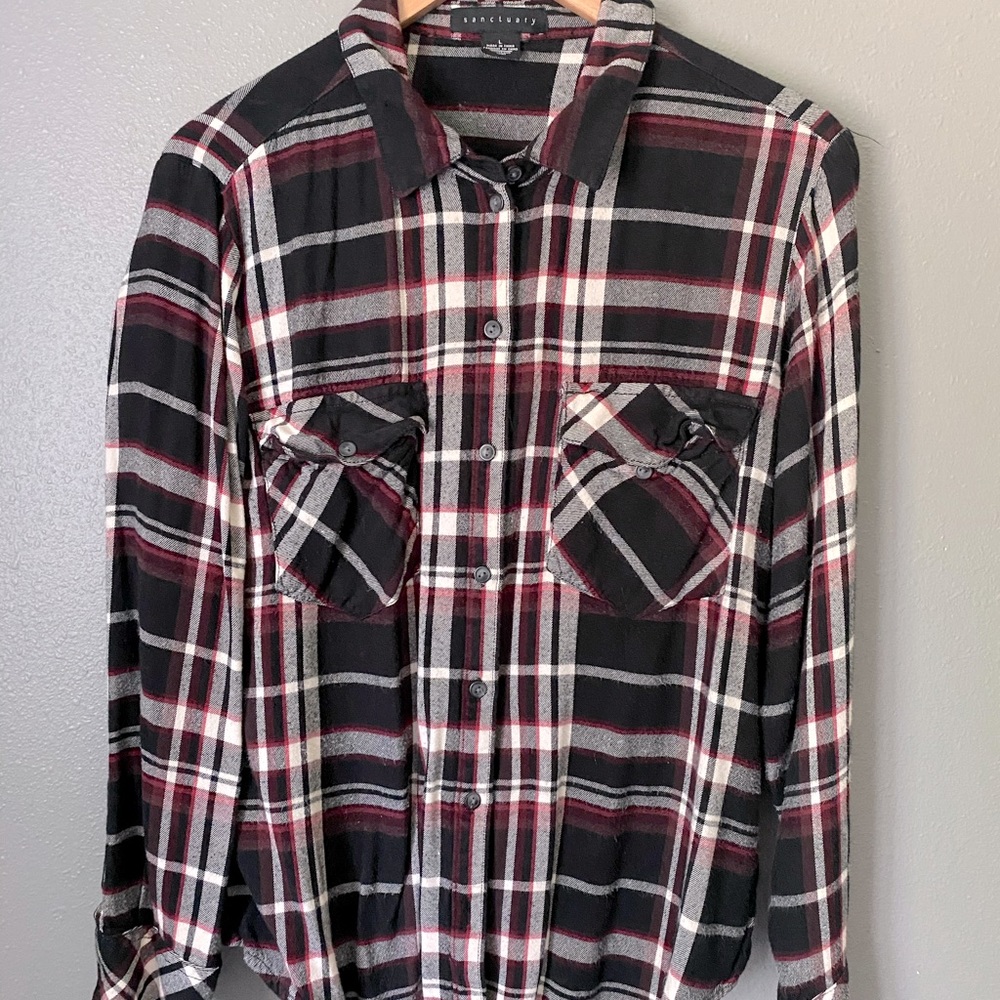 Boyfriend cut long sleeve button down.